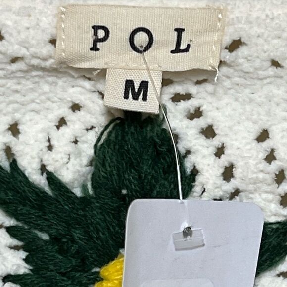 NWT Anthropologie POL Angie Open Weave V Neck Chenille Sweater Sz M - Picture 10 of 11